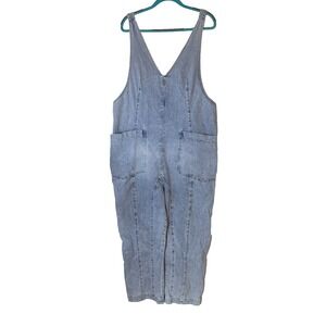 Bibi Baggy Overalls Denim Sz L Boho Artsy Lagenlook Loose Cottage Art To‎ Wear